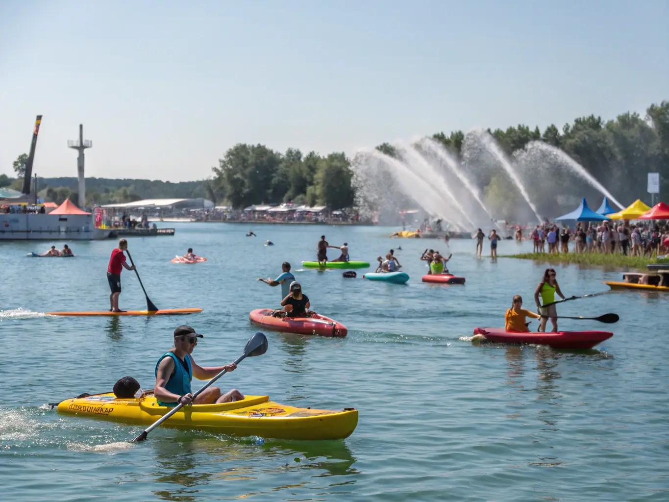 A community event with families participating in various nautical activities, emphasizing inclusivity and community engagement.
